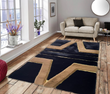 Back faux leather, plush Fur Living Room Rug