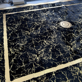 Large Black Gold Plush Custom Rug