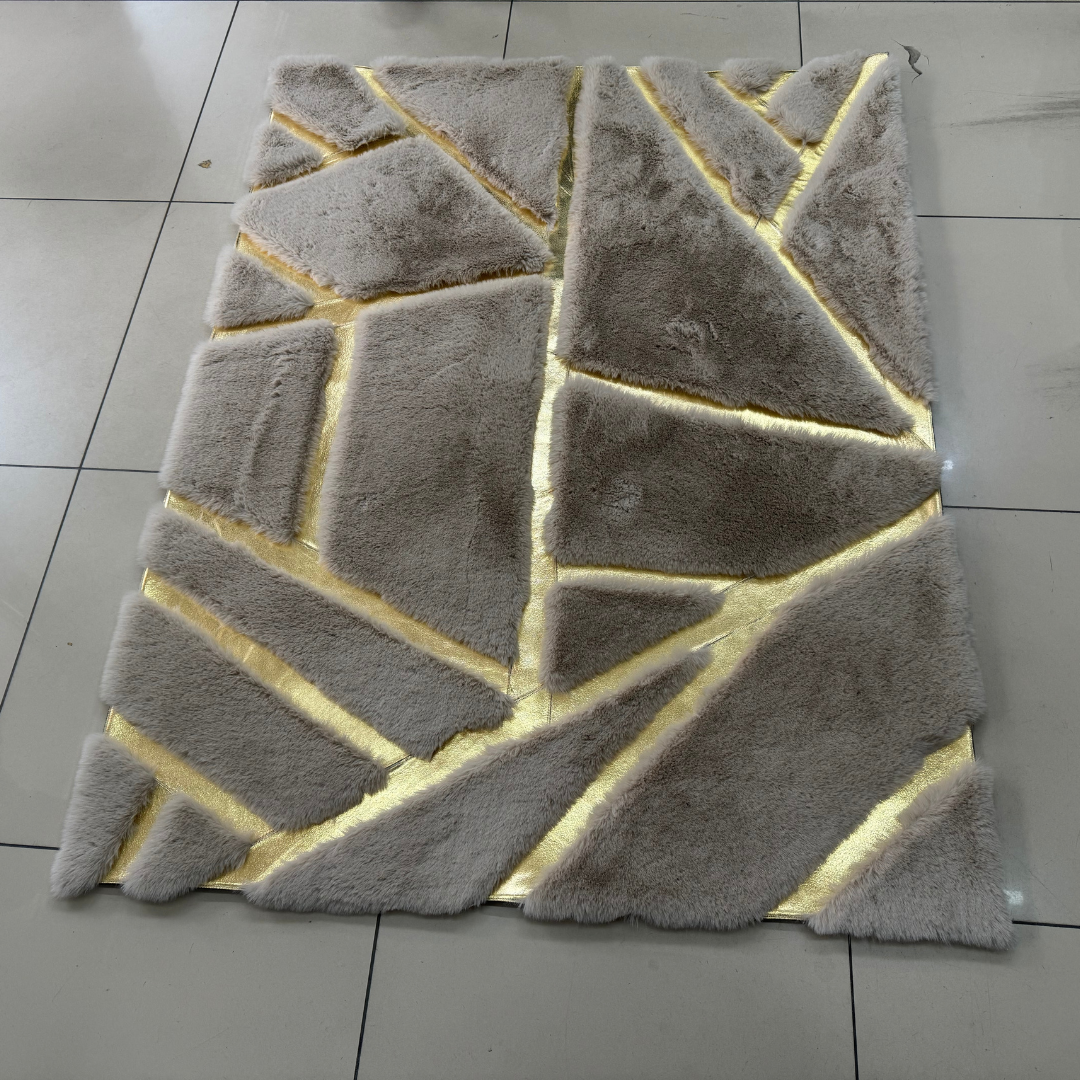 Beige Faux Fur Area Rug