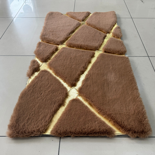 Caramel Faux Fur Entryway Rug