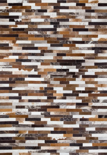 Handmade Tricolor Cowhide Patchwork Rug, Patchwork Cowhide Rug