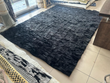 Sheepskin Black Fur Wool Throw Living Room Rug, Black Bedroom Large Soft Rug