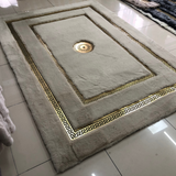 Beige Square Elegant Plush Rug