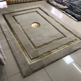 Beige Square Elegant Plush Rug