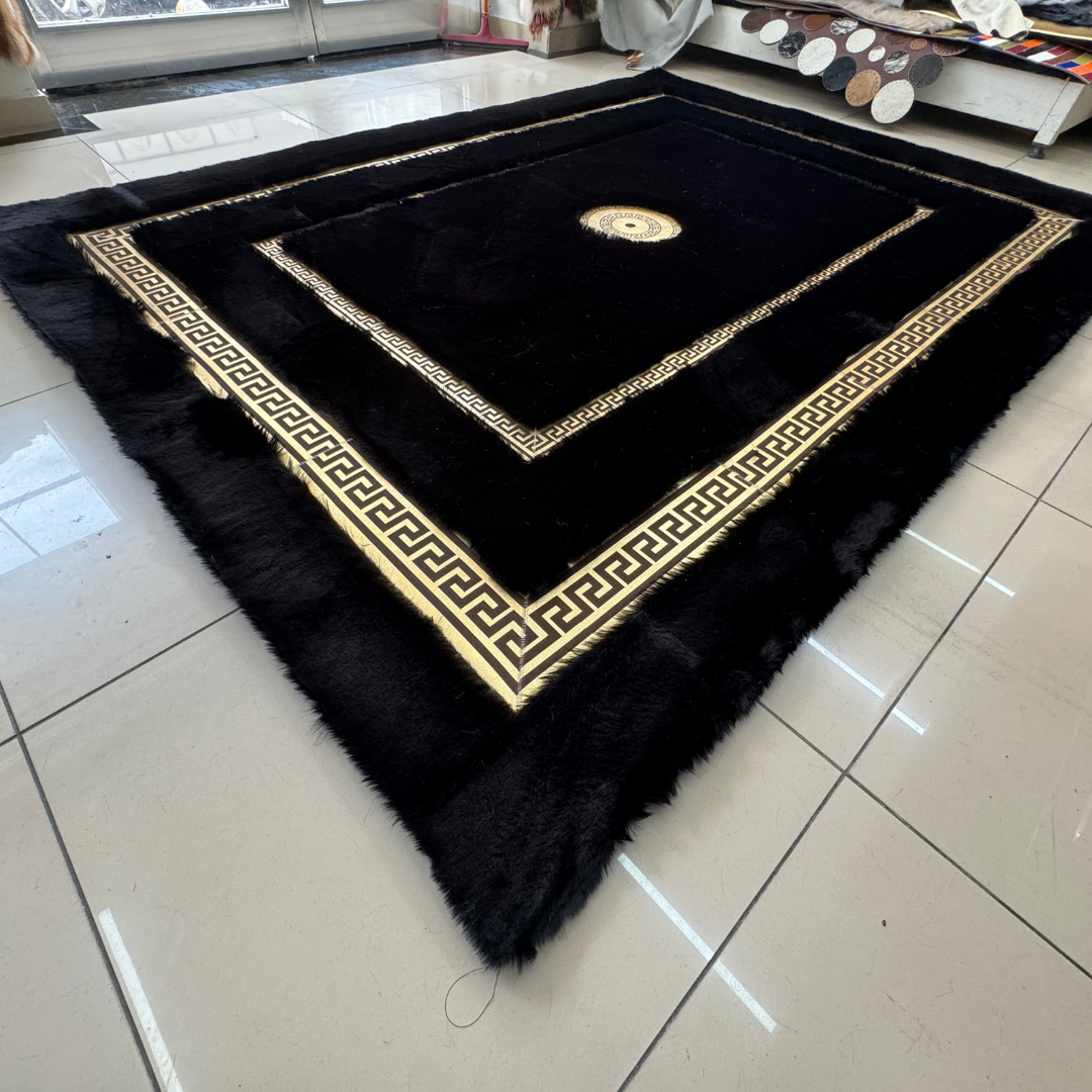 Black Home Decor Plush Rug