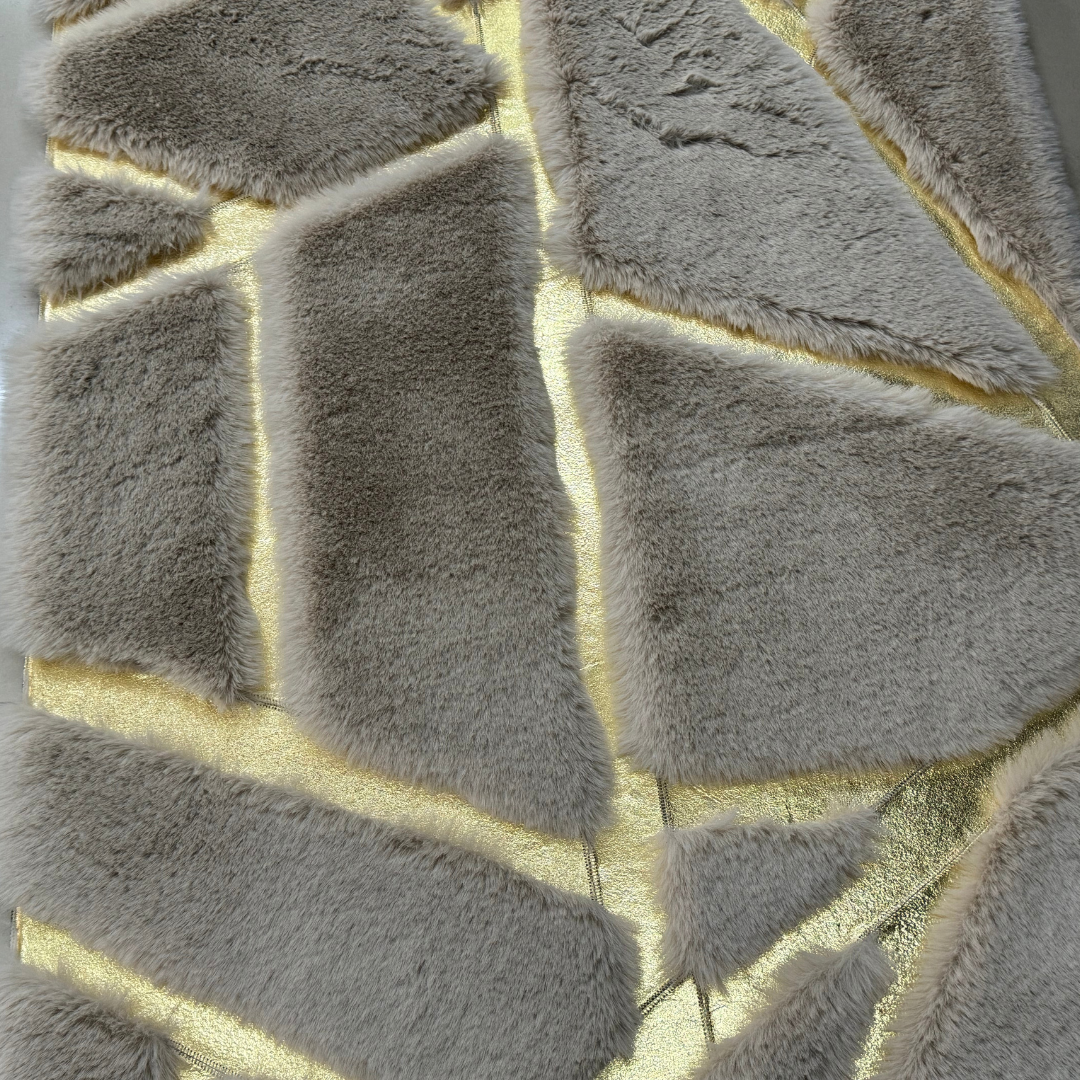 Beige Faux Fur Area Rug