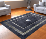 Gray Silver Plush Living Room Rug