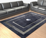 Gray Silver Plush Living Room Rug