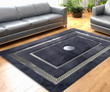 Gray Silver Plush Living Room Rug