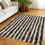 Brown-White Fox Fur Area Rug