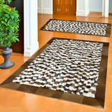 Brown-White Fox Fur Living Room Rug