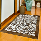 Brown-White Fox Fur Living Room Rug