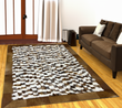 Brown-White Fox Fur Living Room Rug