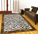 Brown-White Fox Fur Living Room Rug