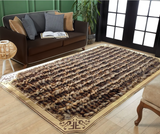 Brown Gold Natural Living Room Fox Fur Rug