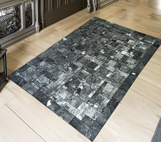 Silver Cowhide Luxury Rug