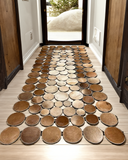 Genuine Cowhide Geometric Hallway Rug