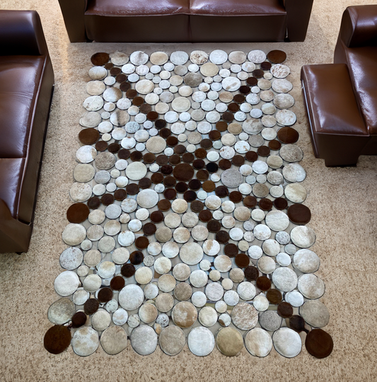 Living Room Genuine Geometric Cowhide Rug