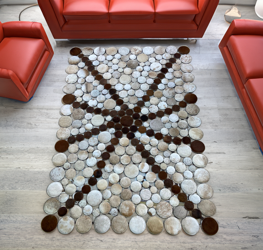 Living Room Genuine Geometric Cowhide Rug