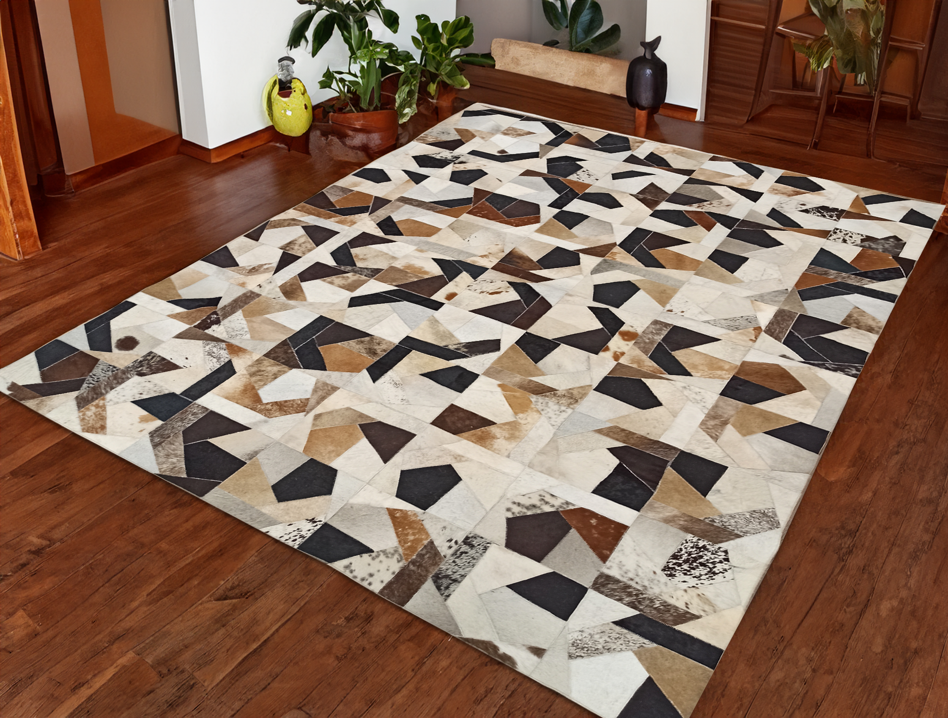 Patchwork Genuine Real Cowhide Area Rug