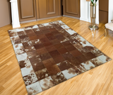 Brown Cowhide Leather Rug