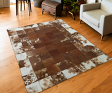 Brown Cowhide Leather Rug