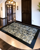 Silver-Black-Gold Genuine Cowhide Area Rug