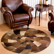 Brown Round Real Cowhide Rug