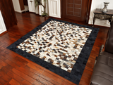 Patchwork Real Cowhide Square Rug