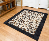 Patchwork Real Cowhide Square Rug