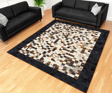 Patchwork Real Cowhide Square Rug