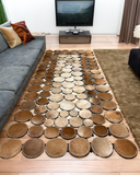 Genuine Cowhide Geometric Hallway Rug