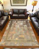 Gold Real Cowhide Leather Rug