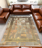 Gold Real Cowhide Leather Rug