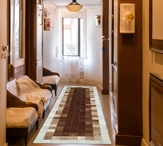 Brown Hallway Real Cowhide Rug