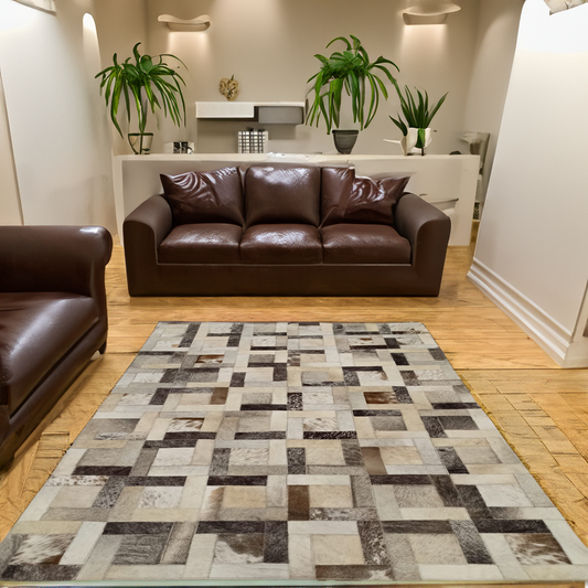 Real Cowhide Square Rug