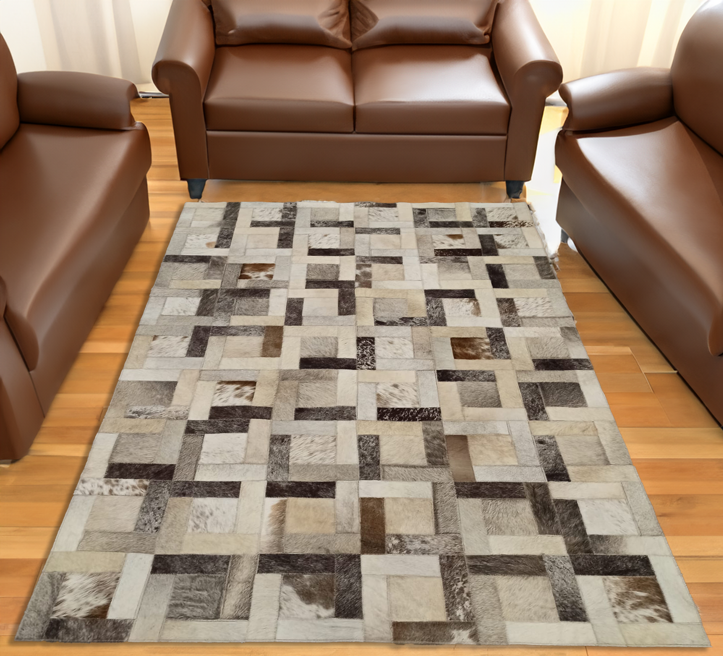 Real Cowhide Square Rug