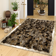 Brown Gold Living Room Natural Fox Fur Rug