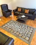 Gold Real Cowhide Leather Rug