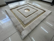 Beige Square Luxury Plush Rug