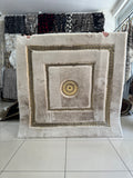 Beige Square Luxury Plush Rug