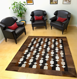 Patchwork Brown Real Cowhide Rug