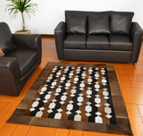 Patchwork Brown Real Cowhide Rug