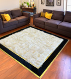 White Black Gold Fluffy Real Sheepskin Rug