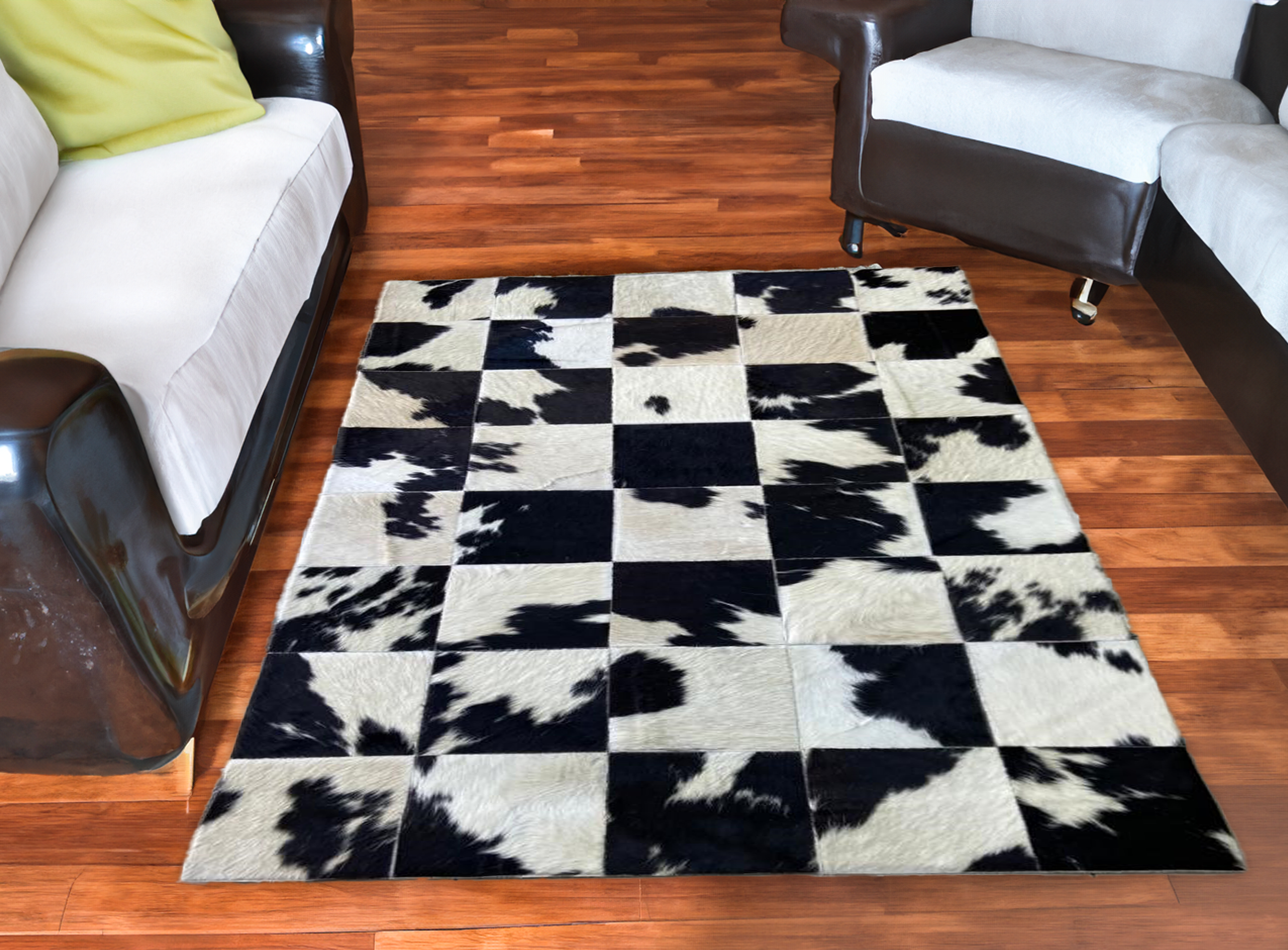 Black White Real Cowhide Rug