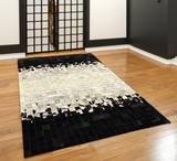 Geometric Patchwork Real Cowhide Rug