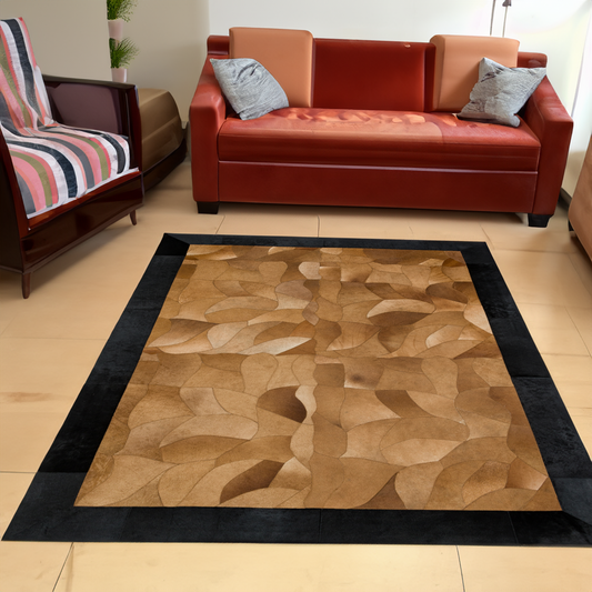 Black Brown cowhide Area Rug