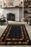 Black-Brown Cowhide Area Rug