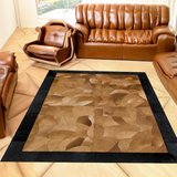 Black Brown cowhide Area Rug