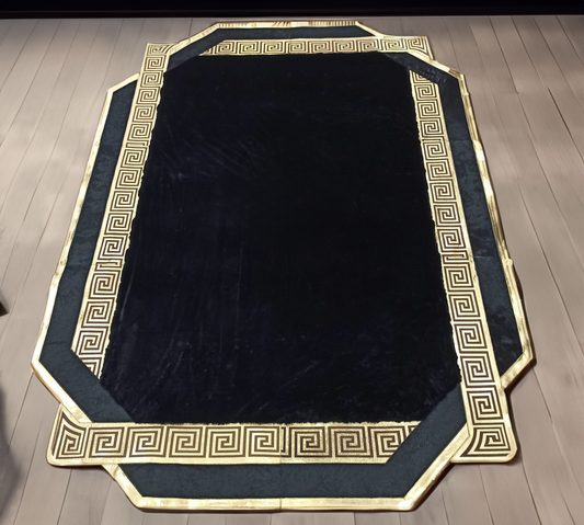 Black Gold Plush Area Rug